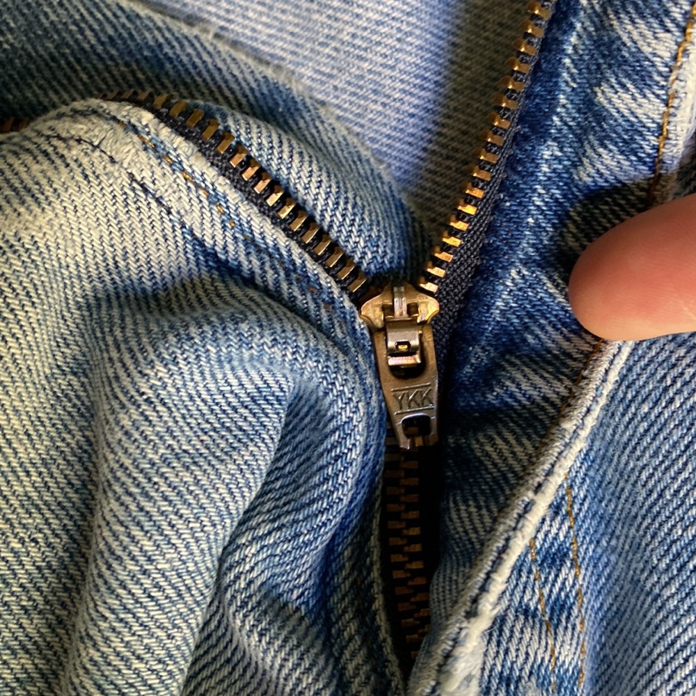 VNTG LEVIS ORANGE TAB 70s zipper fly DESTROYED jeans with super light wash 34/34 - Picture 11 of 13